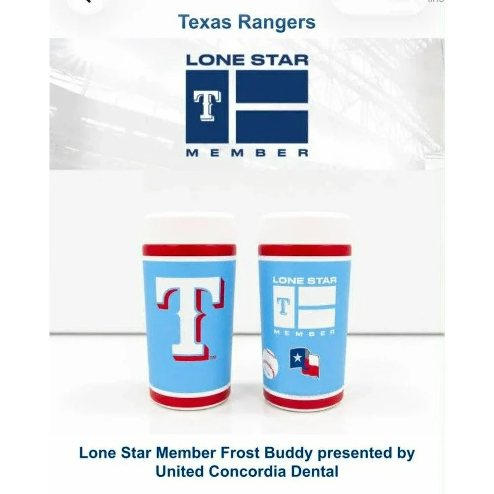 New Texas Rangers Lone Star Members Frost Buddy Can Cooler Limited MLB